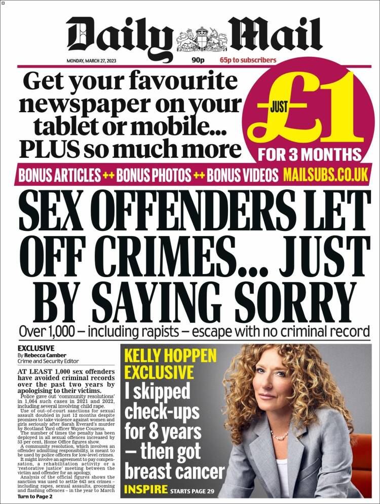 Portada de Daily Mail (United Kingdom)