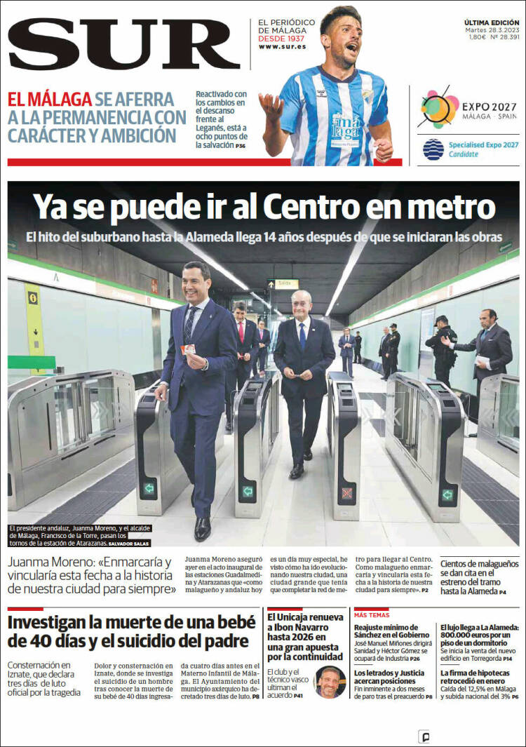 Portada de Diario el Sur (Espa&ntilde;a)
