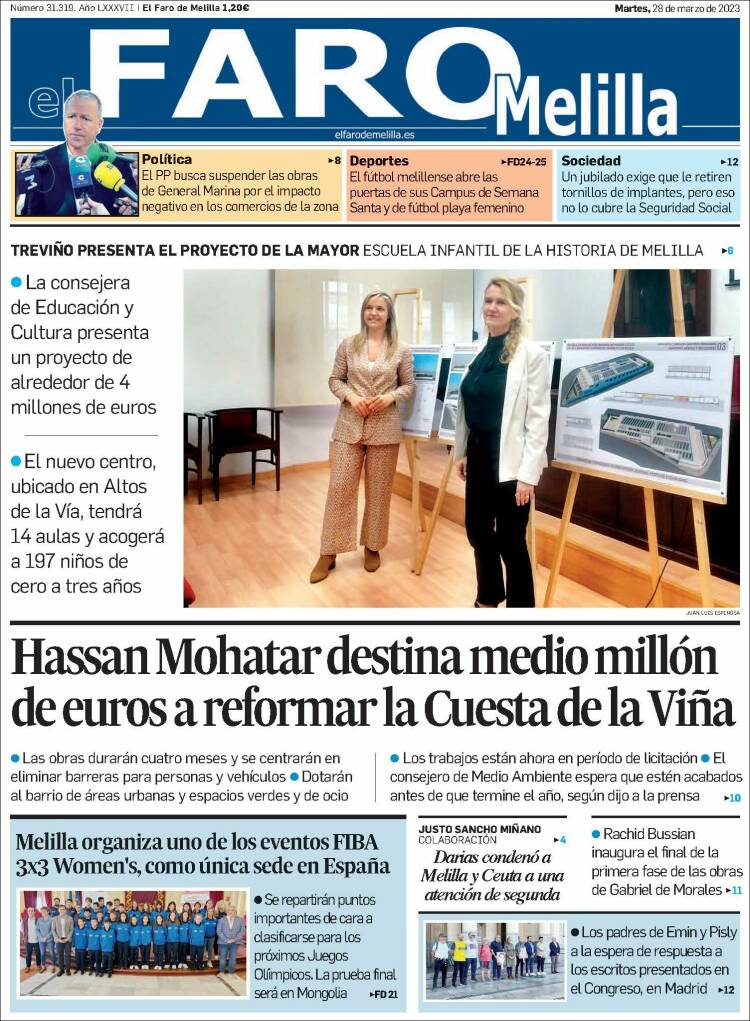 Portada de El Faro de Melilla (Espa&ntilde;a)