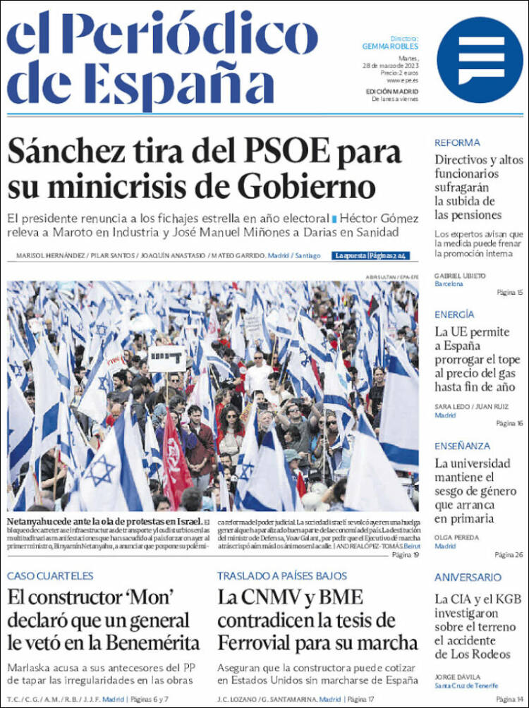Portada de El Periódico de España (Espa&ntilde;a)
