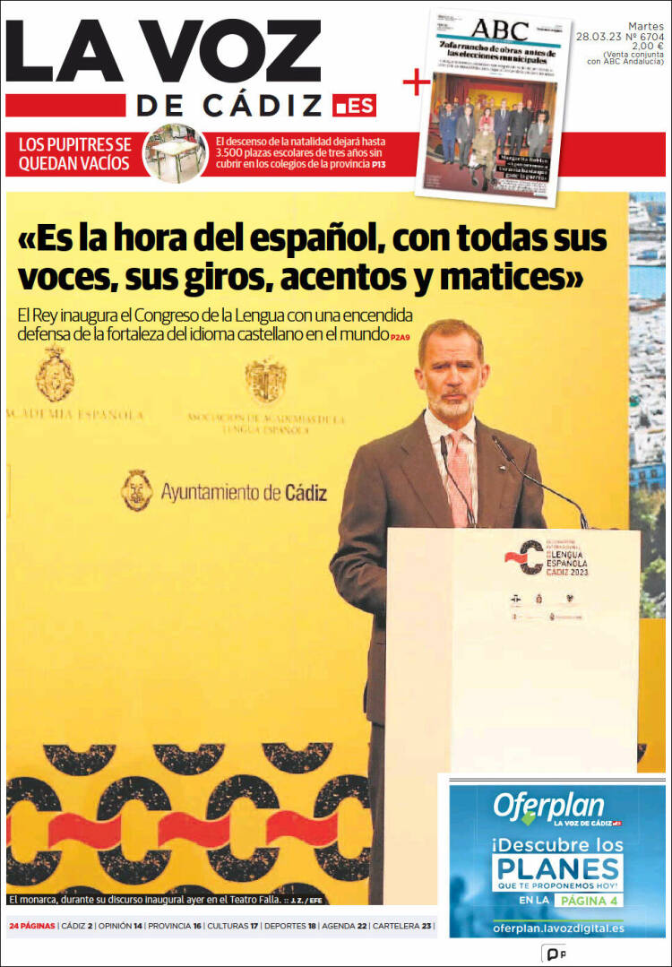 Portada de La Voz de Cádiz (Espa&ntilde;a)