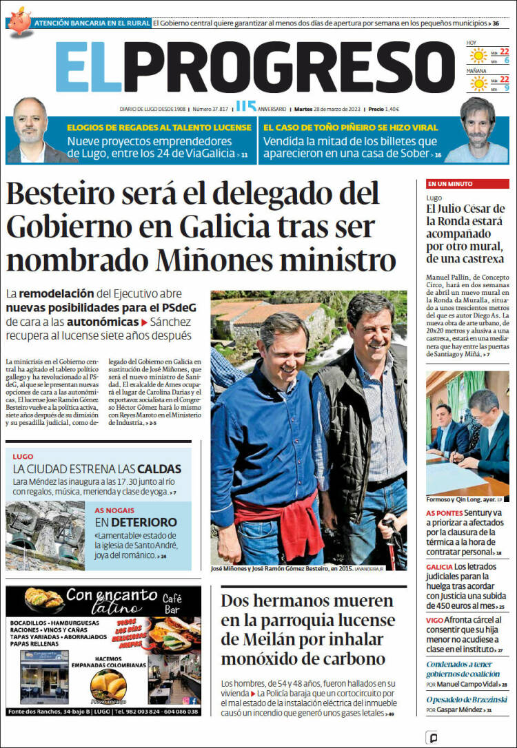 Portada de El Progreso (Espa&ntilde;a)