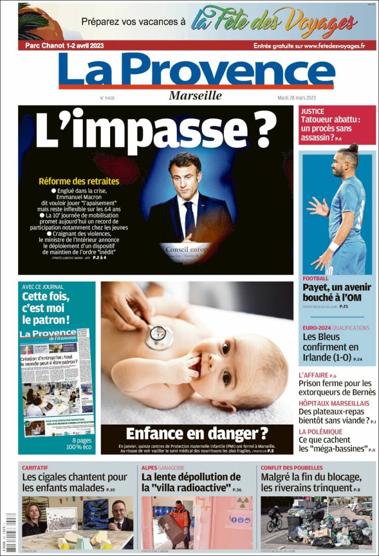 Portada de La Provence (Francia)