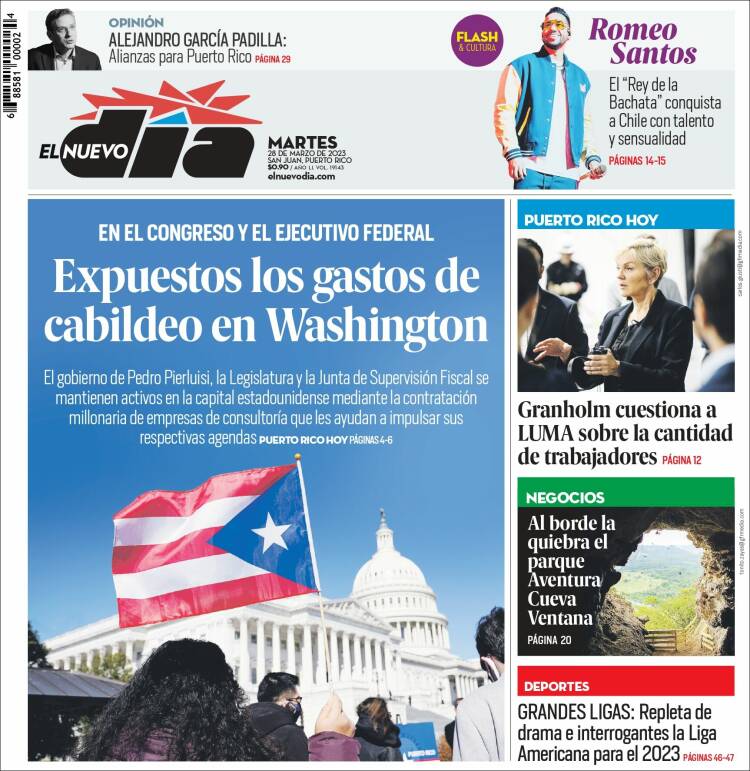 Portada de El Nuevo Día (Puerto Rico)