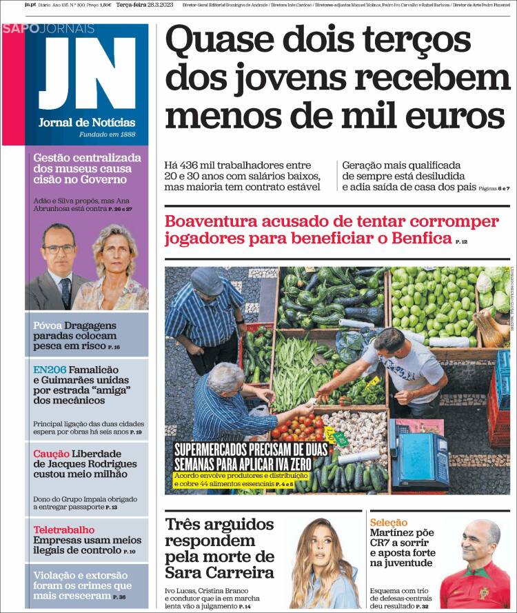 Portada de Jornal de Notícias (Portugal)