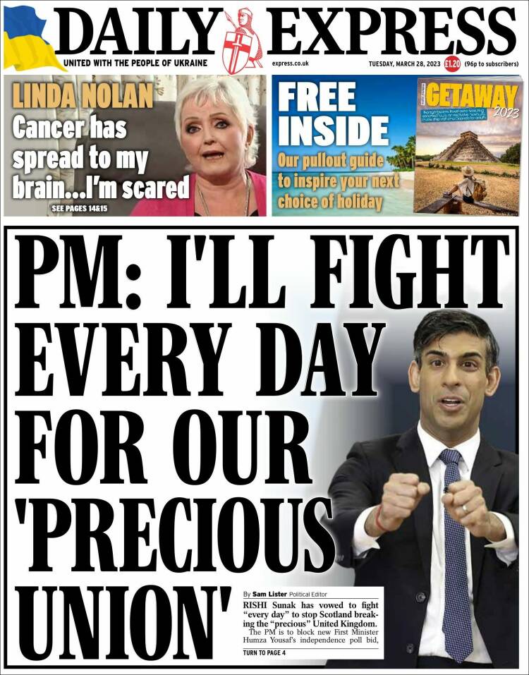 Portada de Daily Express (Royaume-Uni)