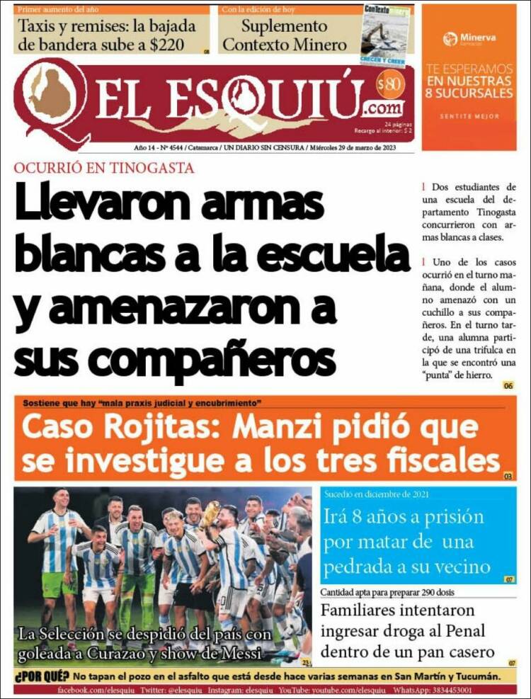 Portada de El Esquiu (Argentina)