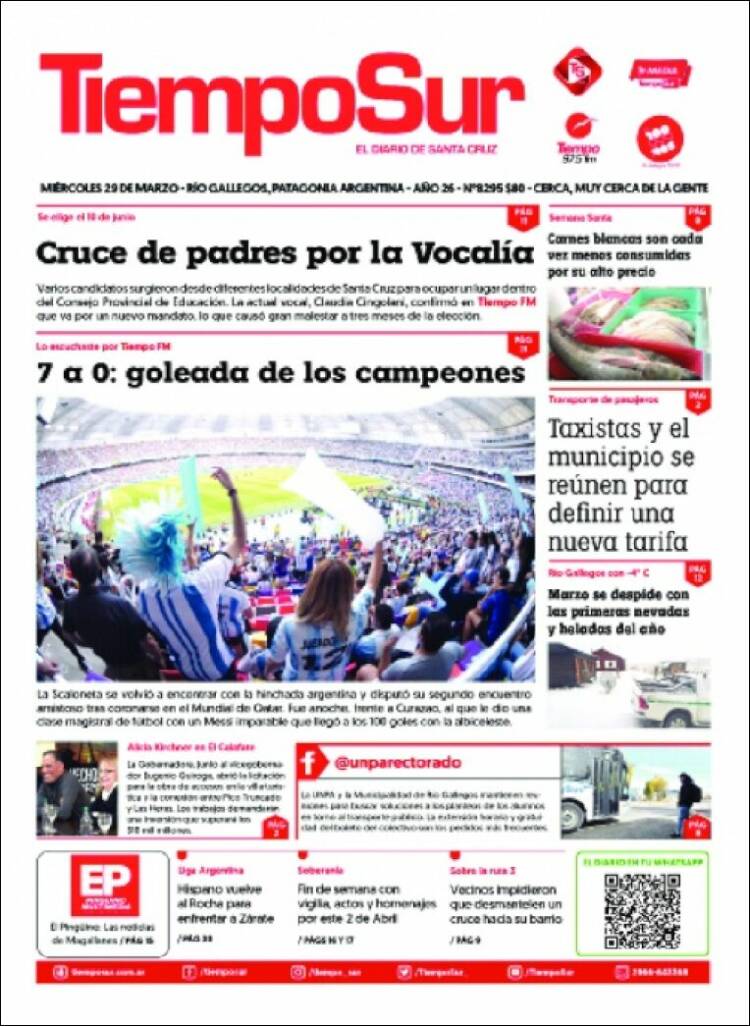 Portada de Tiempo Sur (Argentina)