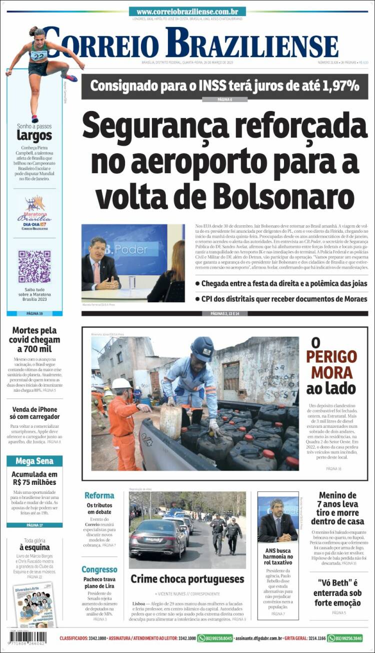 Portada de Correio Braziliense (Brasil)