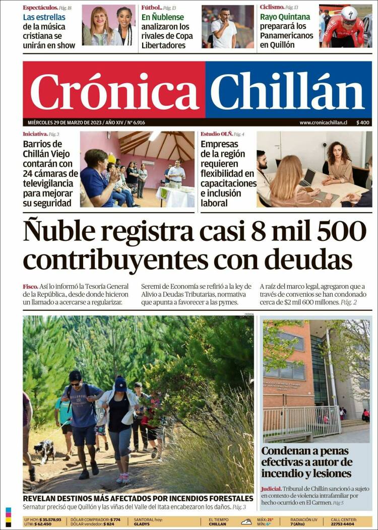 Portada de Crónica Chillán (Chile)