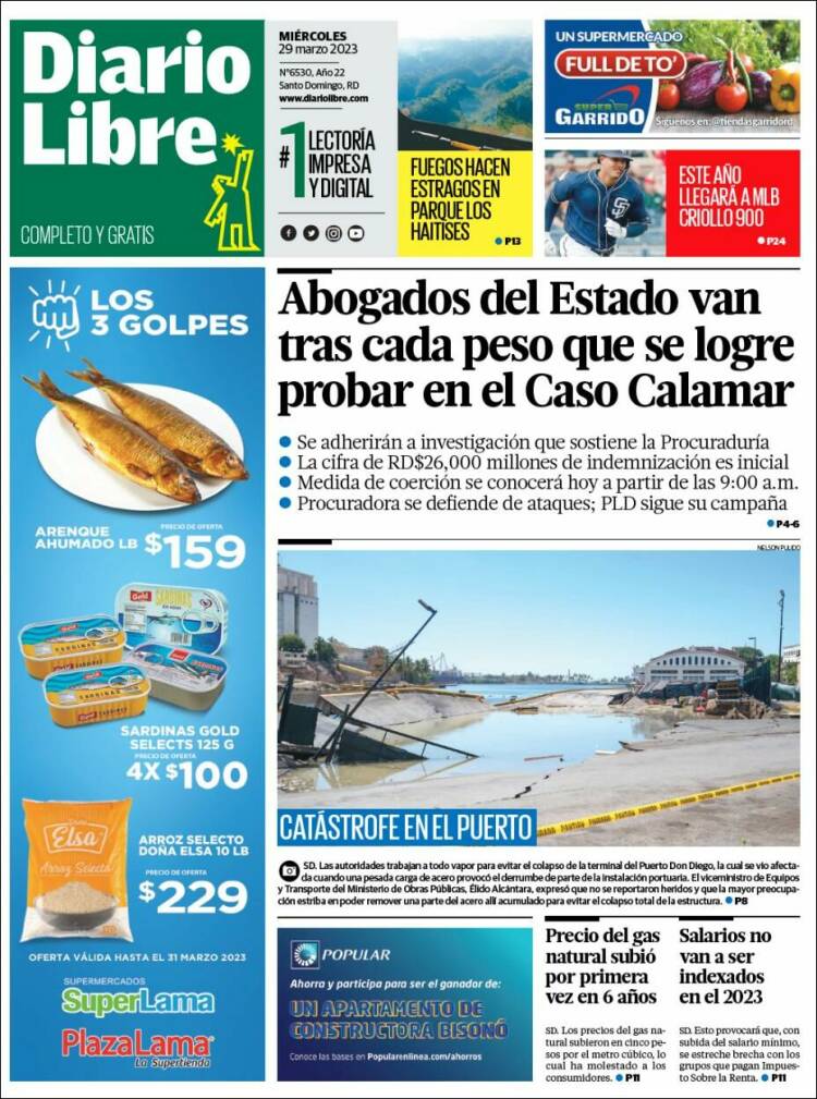 Portada de Diario Libre (R. Dominicana)