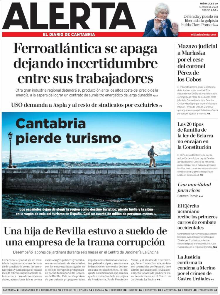 Portada de Alerta - El Diario de Cantabria (España)