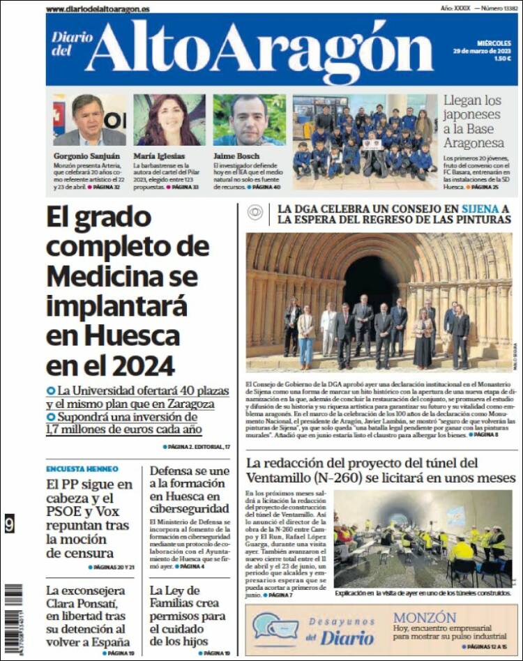 Portada de Diario del AltoAragón (España)