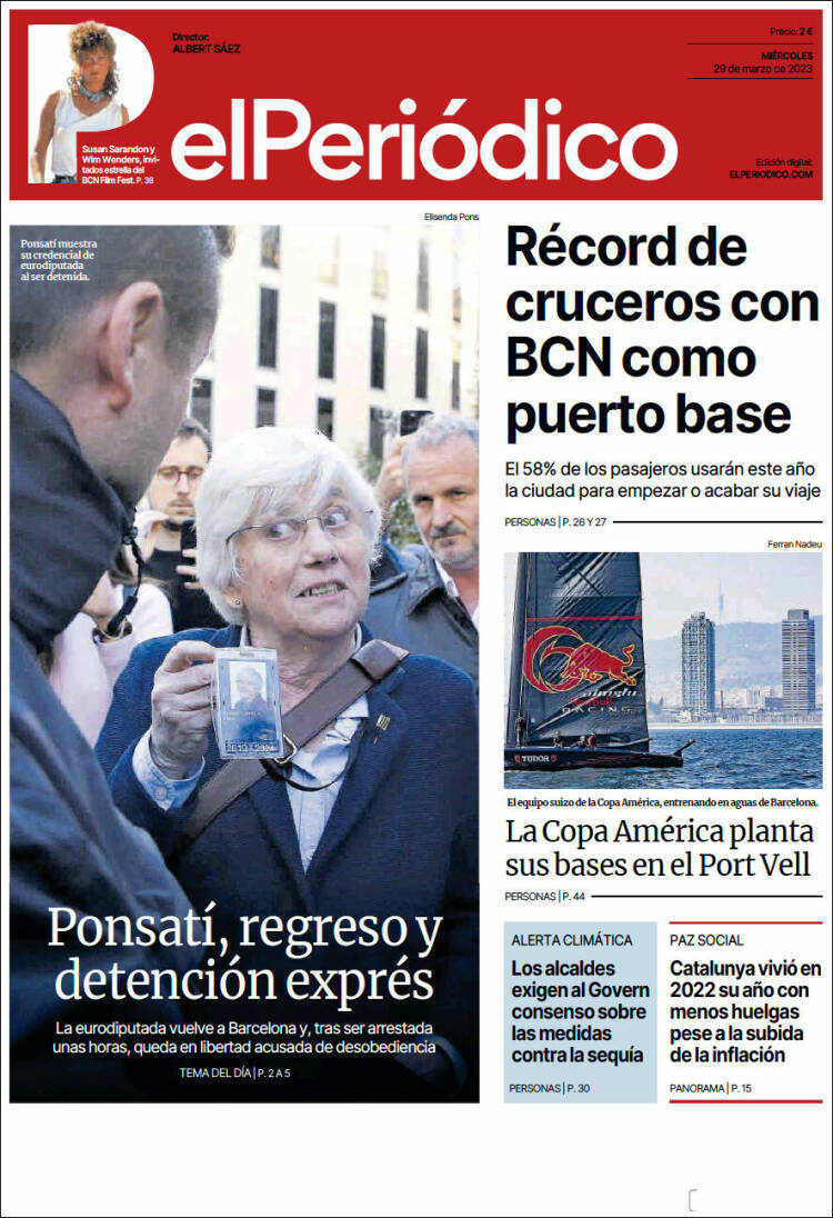 Portada de El Periódico (España)