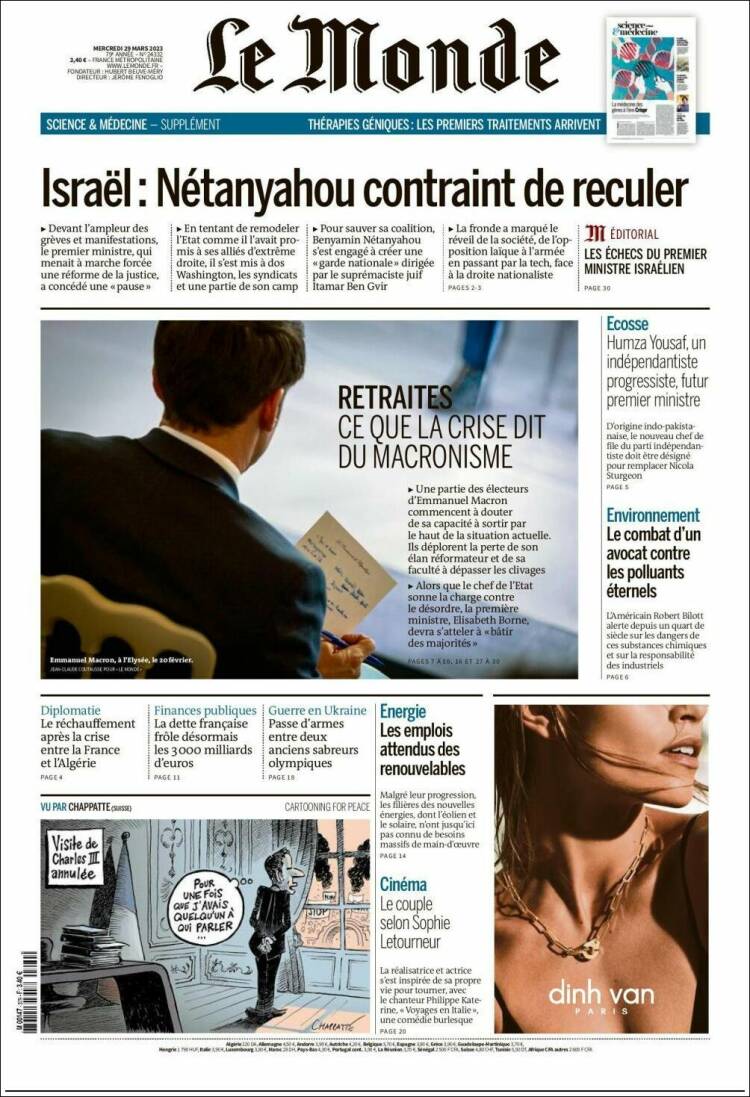 Portada de Le Monde (Francia)