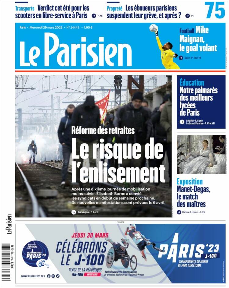 Portada de Le Parisien (Francia)