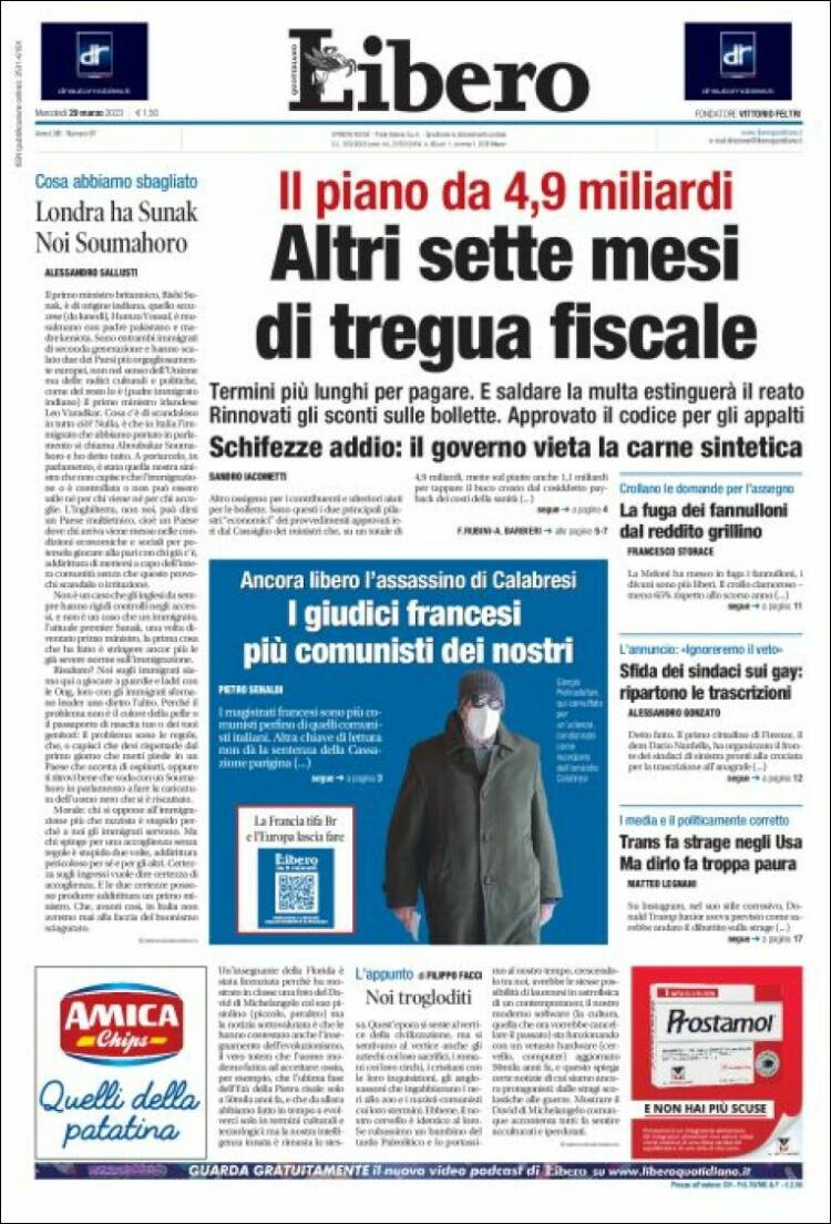 Portada de Libero (Italia)