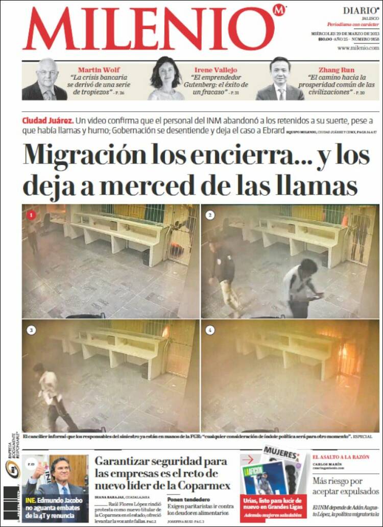 Portada de Milenio - Jalisco (México)