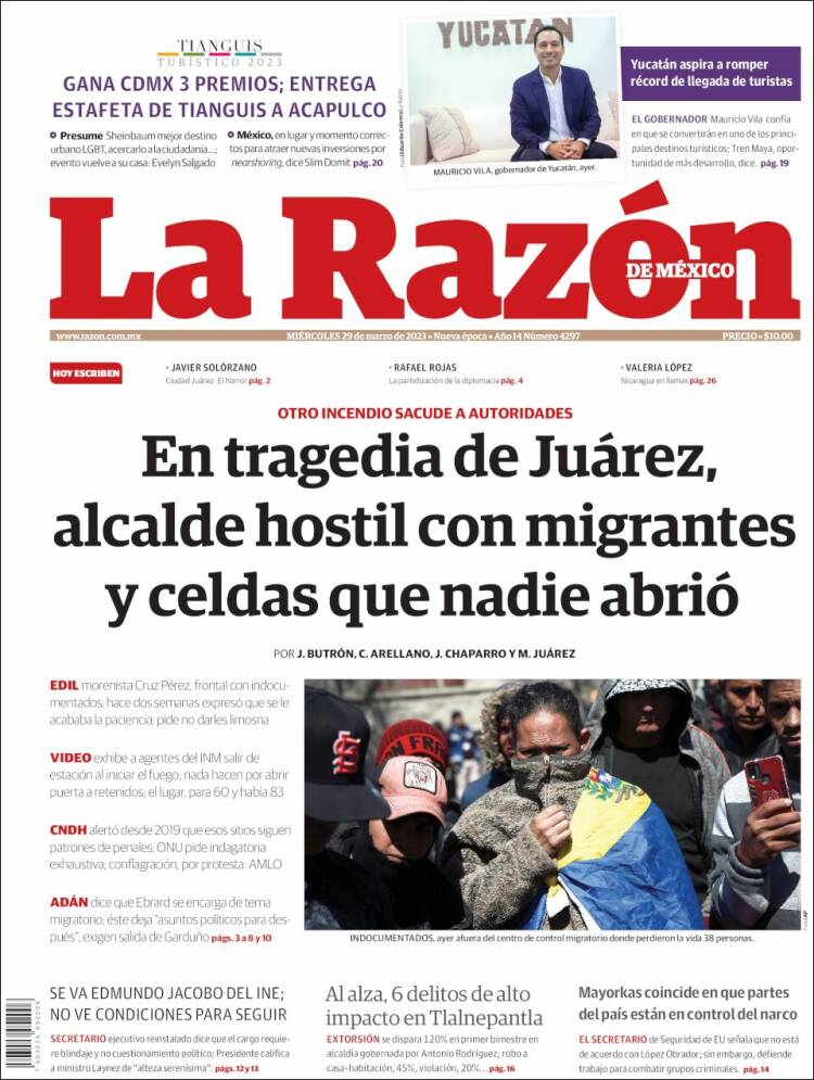 Portada de La Razón (México)