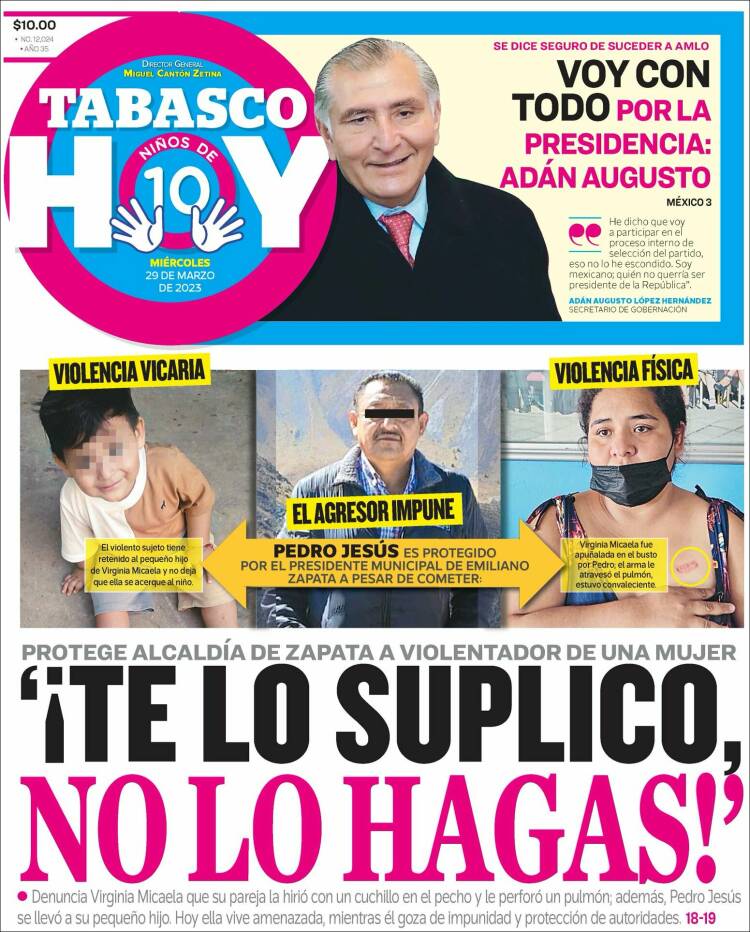 Portada de Tabasco Hoy (México)