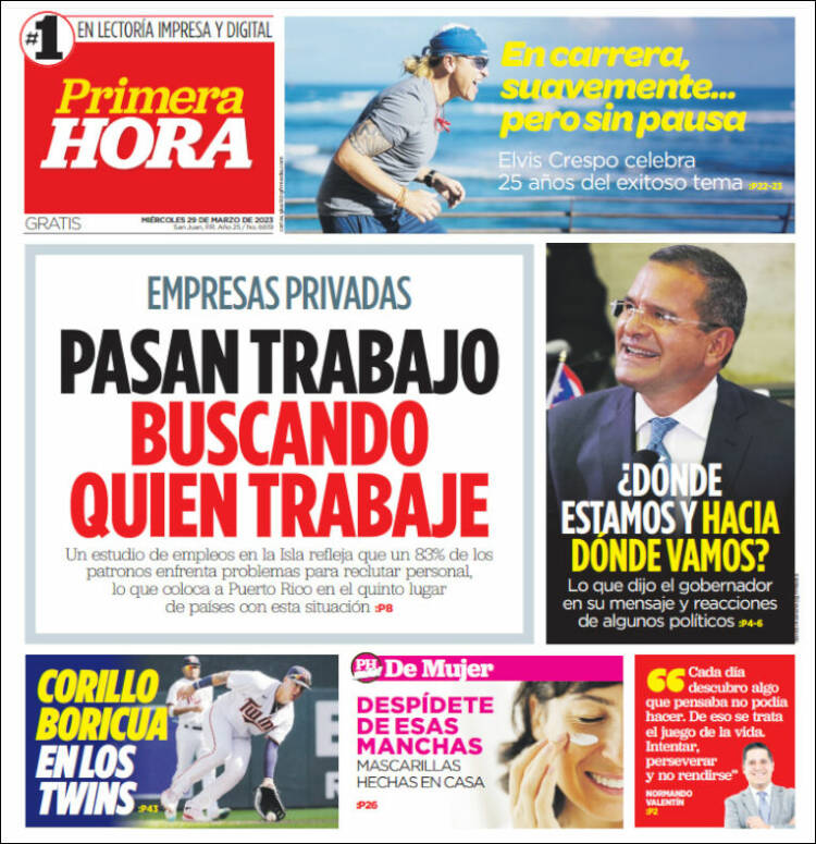 Portada de Primera Hora (Puerto Rico)