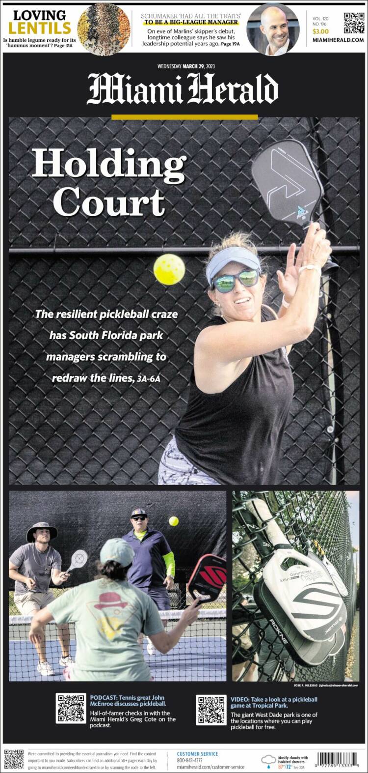 Portada de Miami Herald (USA)