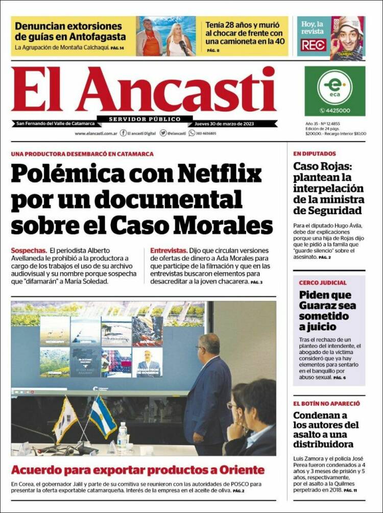 Portada de El Ancasti (Argentina)