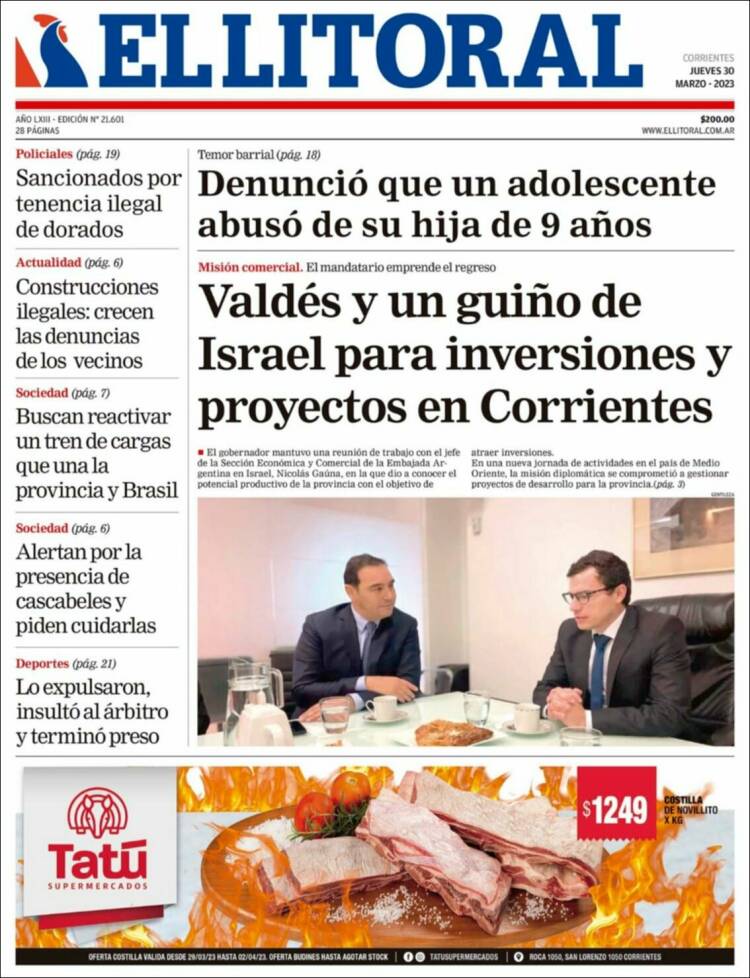 Portada de El Litoral Corrientes (Argentina)