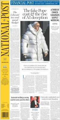 Portada de The National Post (Canada)