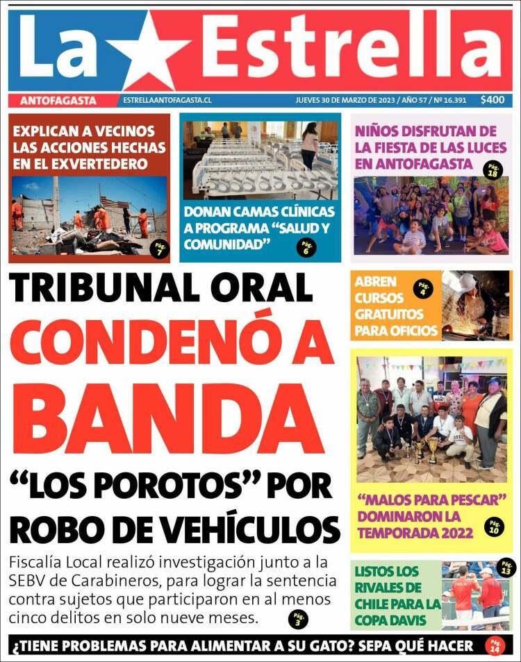 Portada de La Estrella del Norte (Chile)
