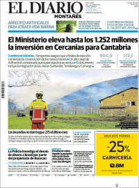 Portada de El Diario Montañés (España)