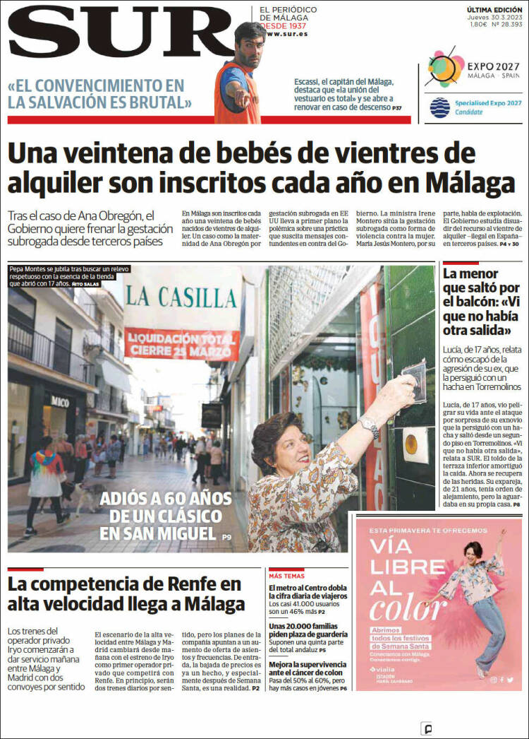 Portada de Diario el Sur (Spain)