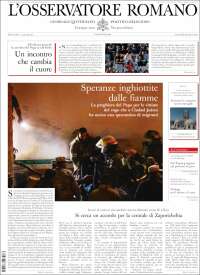 Portada de L'Osservatore Romano (Italia)