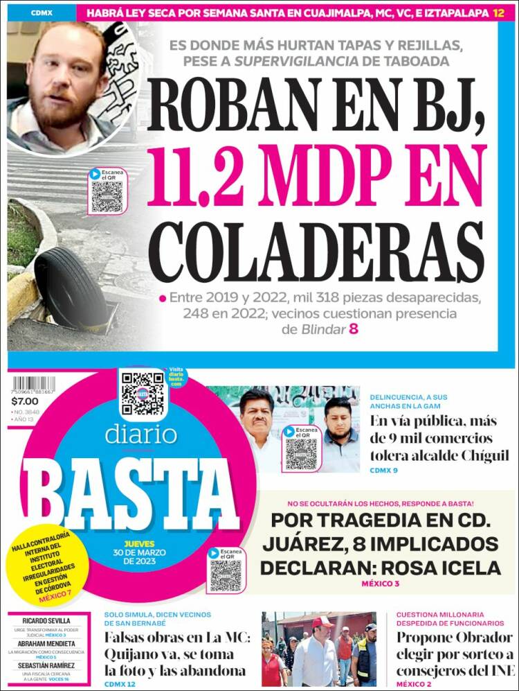Portada de Diario Basta (M&eacute;xico)