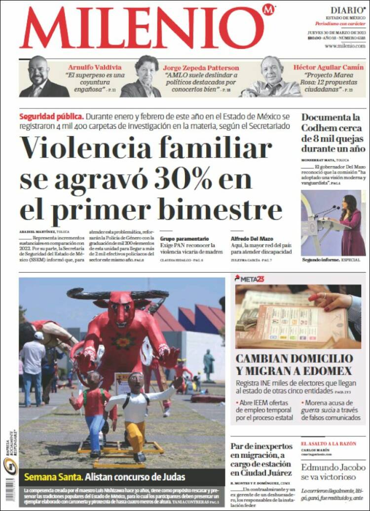 Portada de Milenio - Estado de México (M&eacute;xico)
