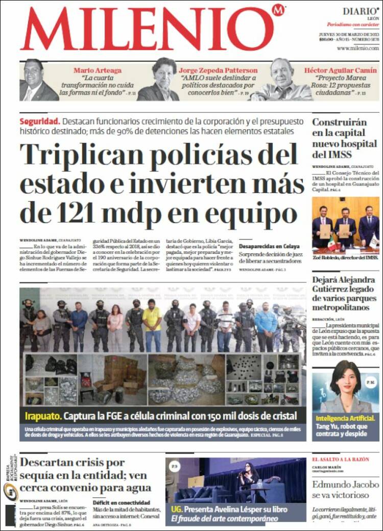 Portada de Milenio de León (M&eacute;xico)