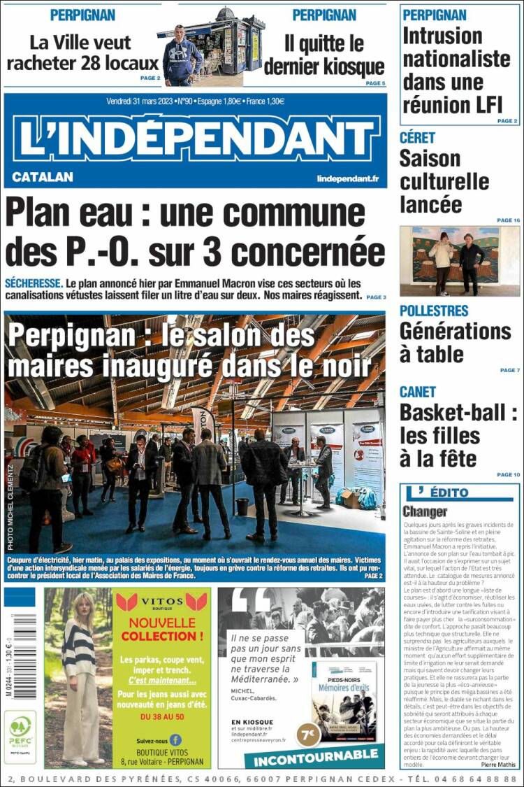 Portada de Le Indépendant (Francia)