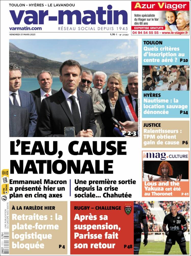 Portada de Var-Matin (Francia)