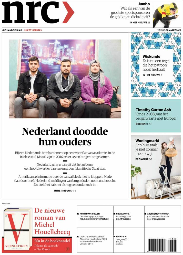 Portada de NRC Handelsblad (Pays-Bas)