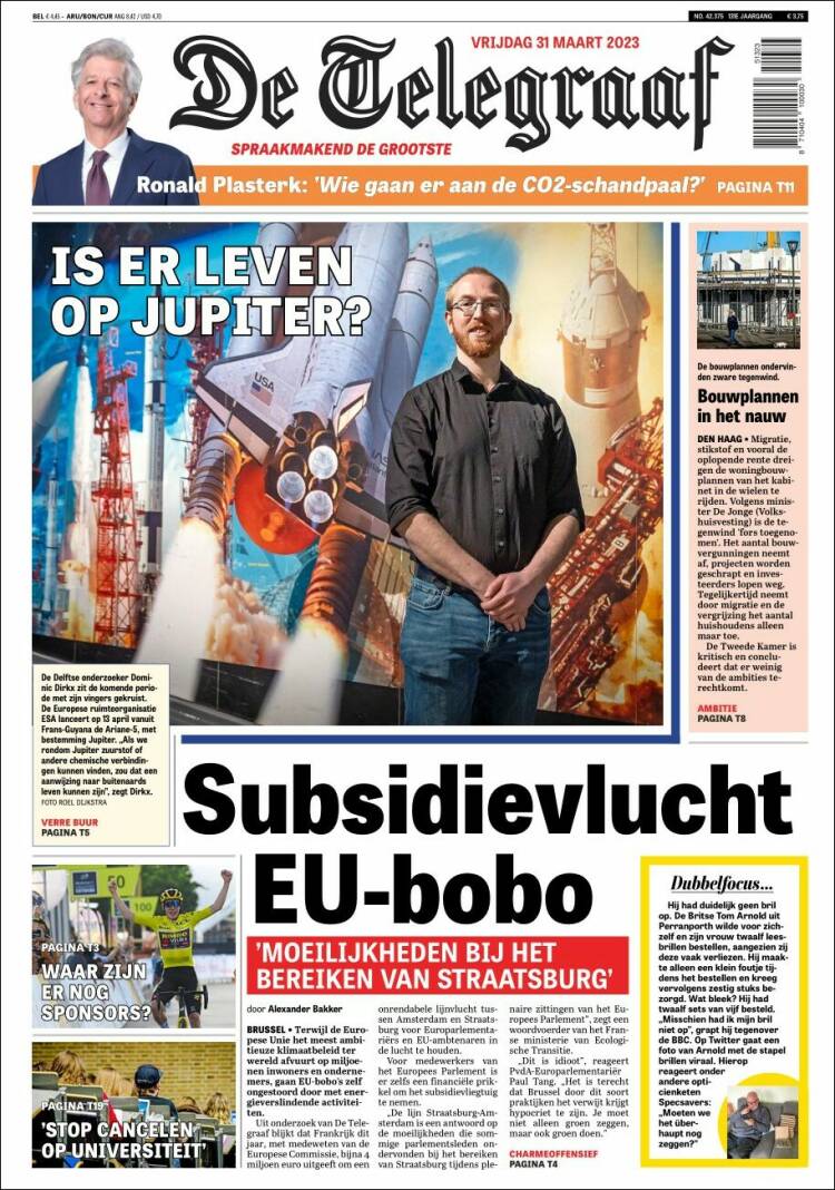 Portada de De Telegraaf (Pays-Bas)