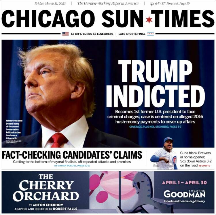 Portada de Chicago Sun-Times (USA)