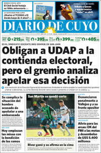 Portada de Diario de Cuyo (Argentina)