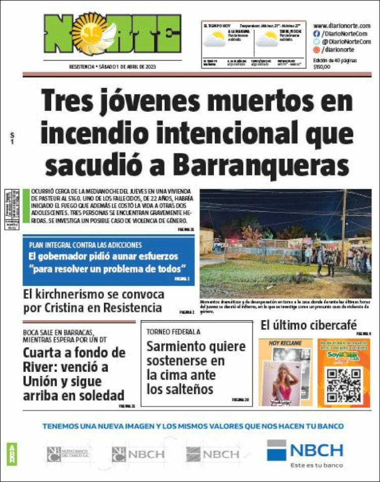 Portada de Diario Norte (Argentina)