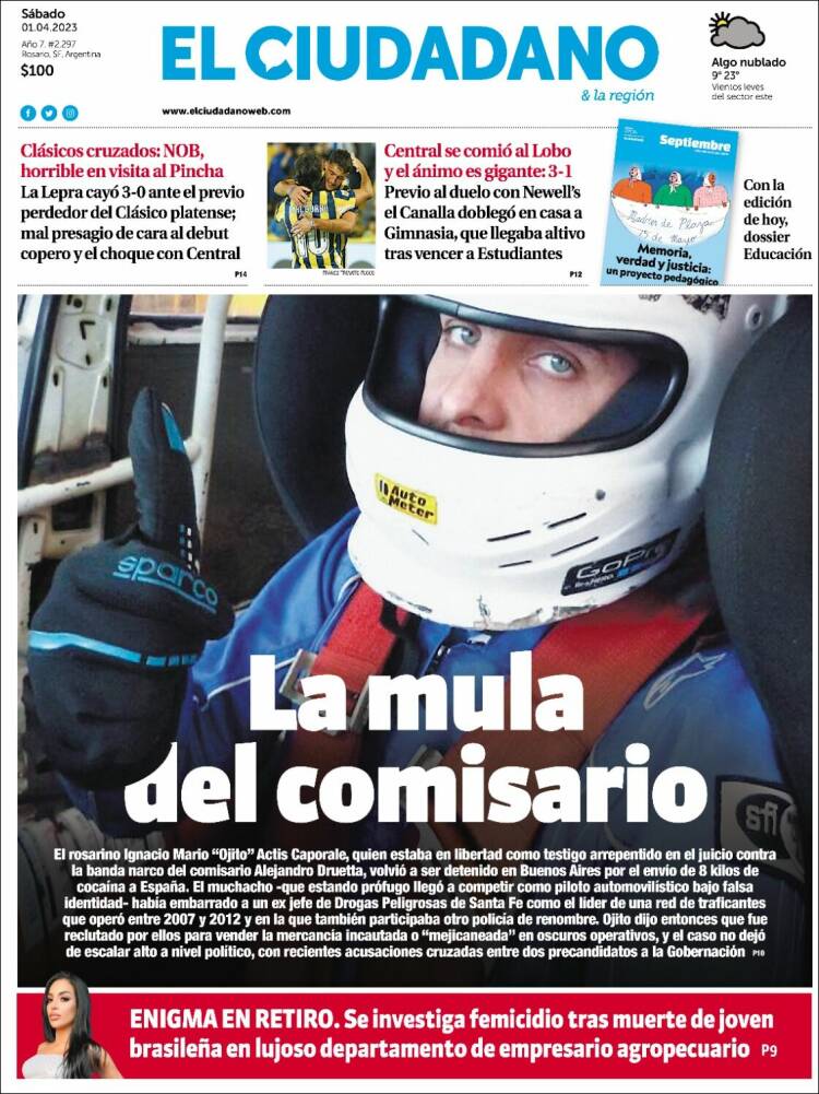 Portada de Diario El Ciudadano (Argentina)