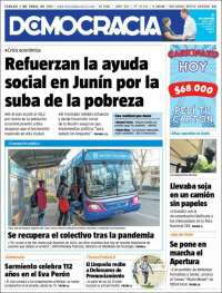 Portada de Diario Democracia (Argentina)