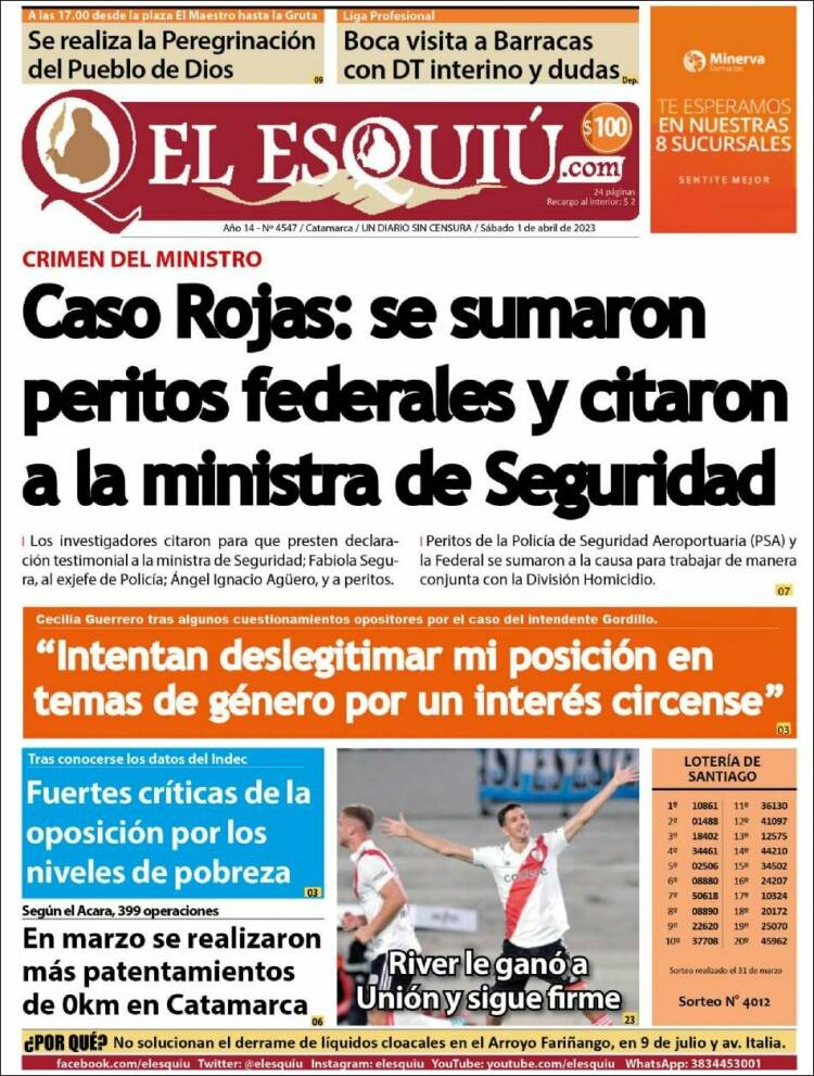 Portada de El Esquiu (Argentina)