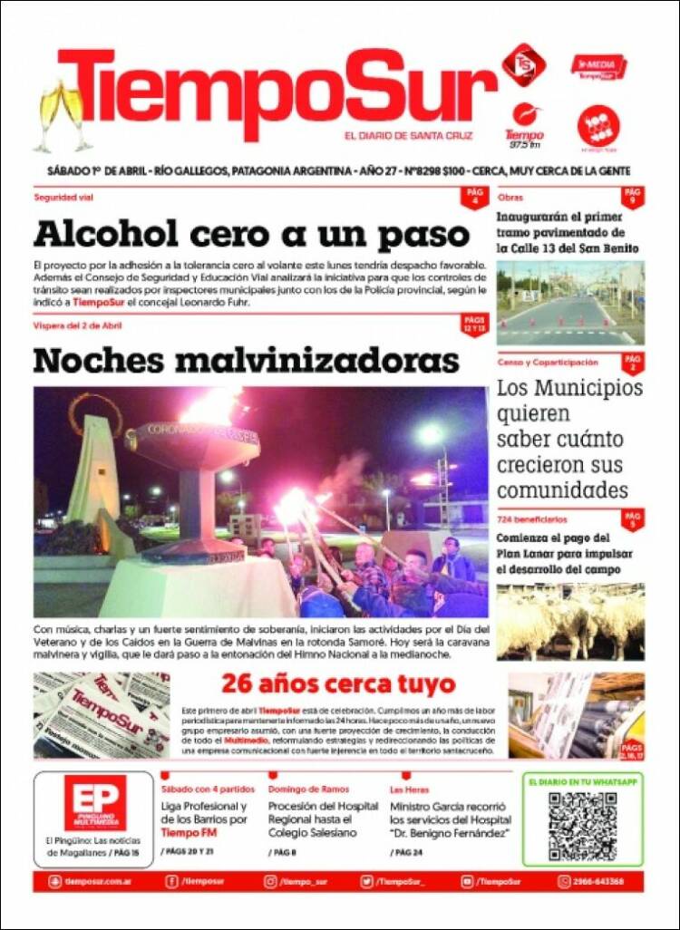 Portada de Tiempo Sur (Argentina)