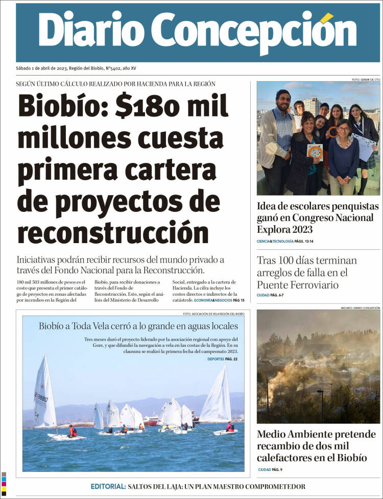 Portada de Diario de Concepción (Chile)