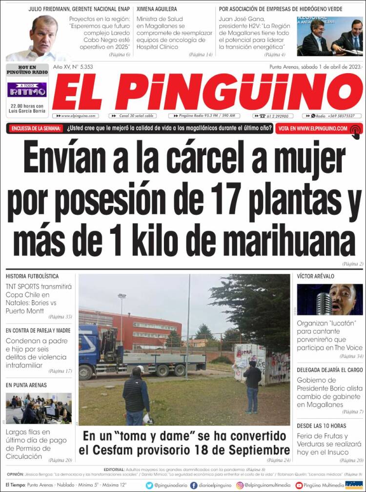 Portada de El Pingüino (Chile)