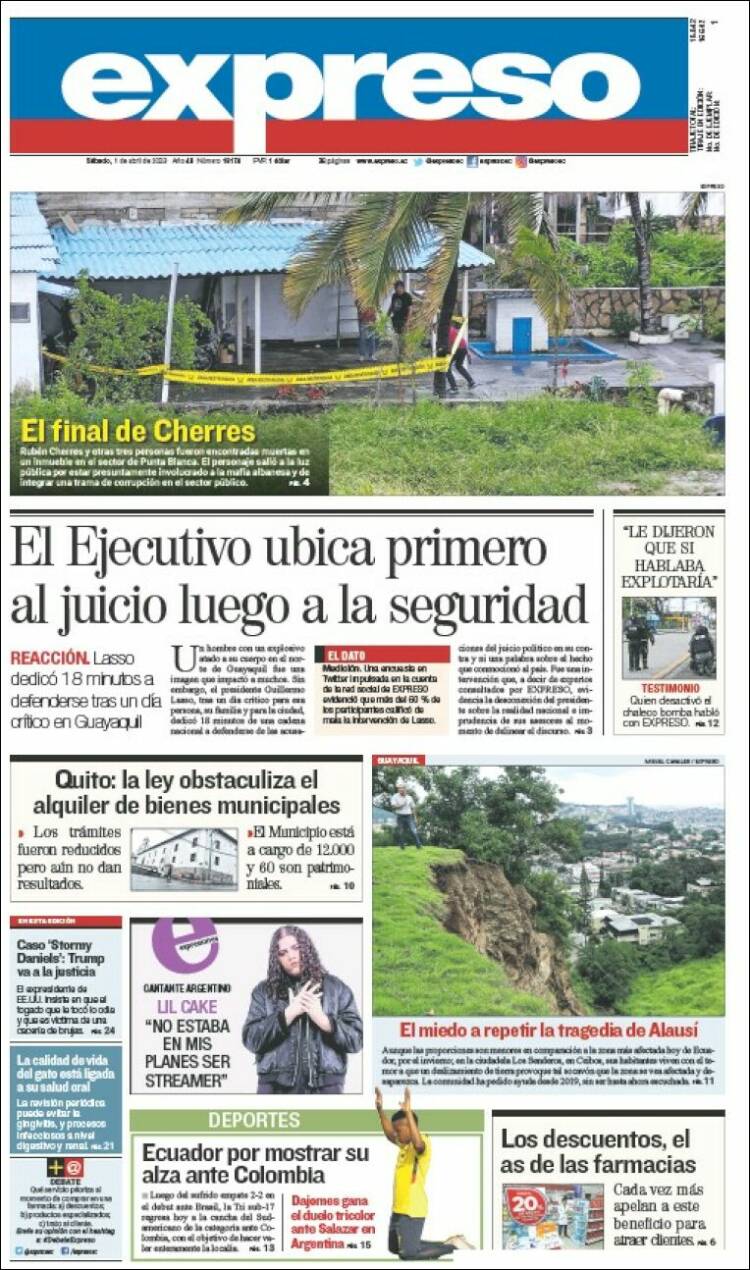 Portada de Expreso (Ecuador)